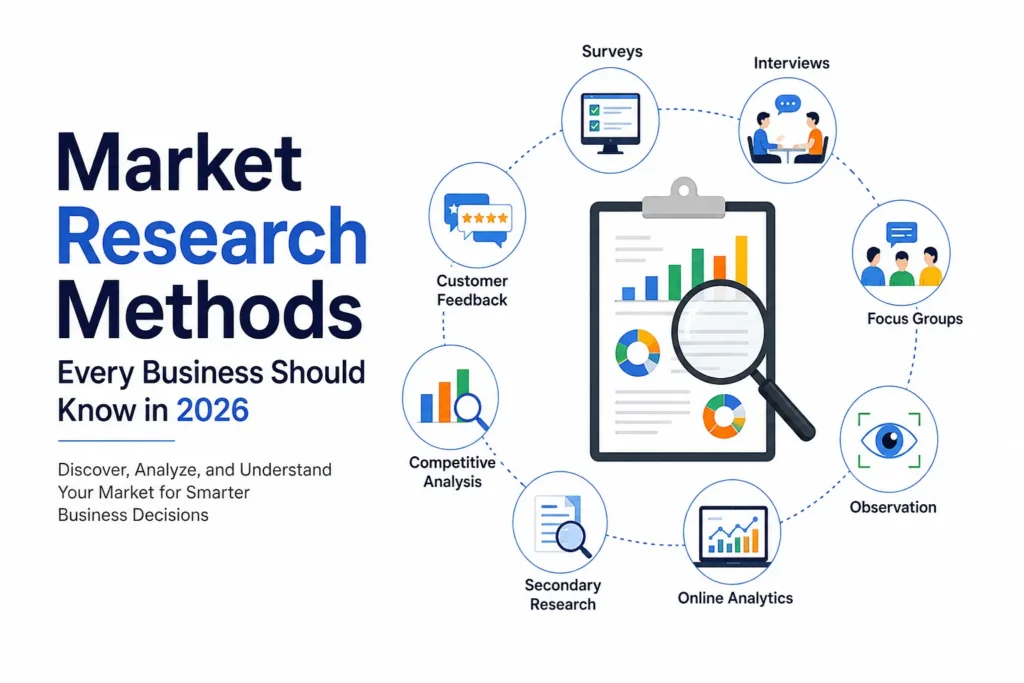 Market Research Methods businesses use to understand customers and make data-driven decisions